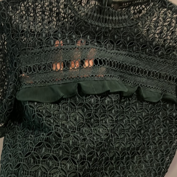 Zara green lace frill top - M - Picture 7 of 7